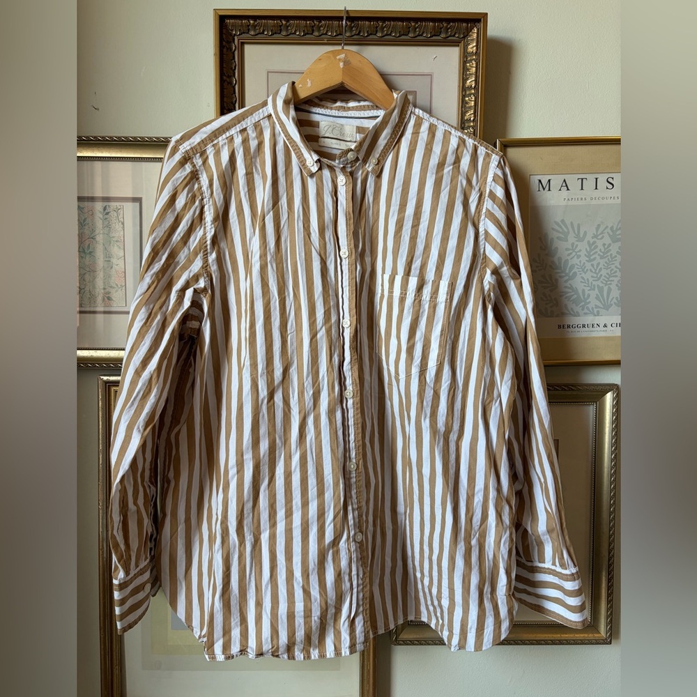 J. Crew Classic-fit washed cotton poplin shirt in stripe 8 - Picture 2 of 8